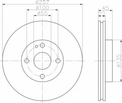 HELLA PAGID 8dd355103181 -  Тормозной диск